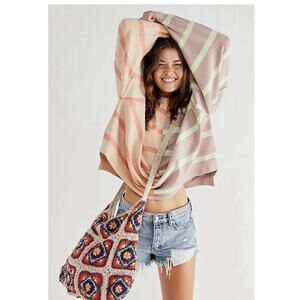 FREE PEOPLE Uptown Oversized Pullover Stripe Sweater Sweatshirt Women’s SZ. SM